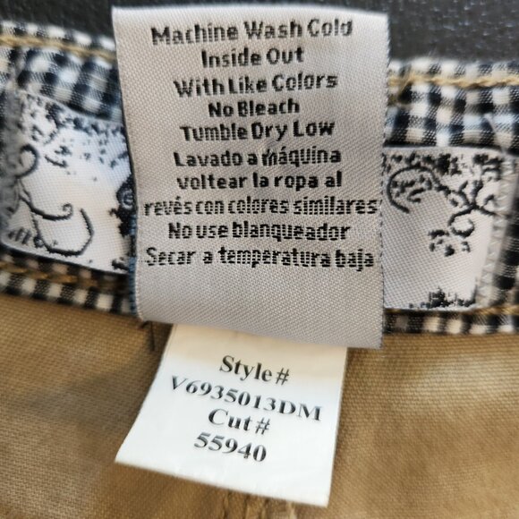 17/21 Exclusive Denim Capri Jeans Cuffed Low Rise Womens Size 10 Beige EUC - Picture 13 of 14